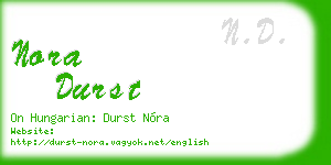 nora durst business card